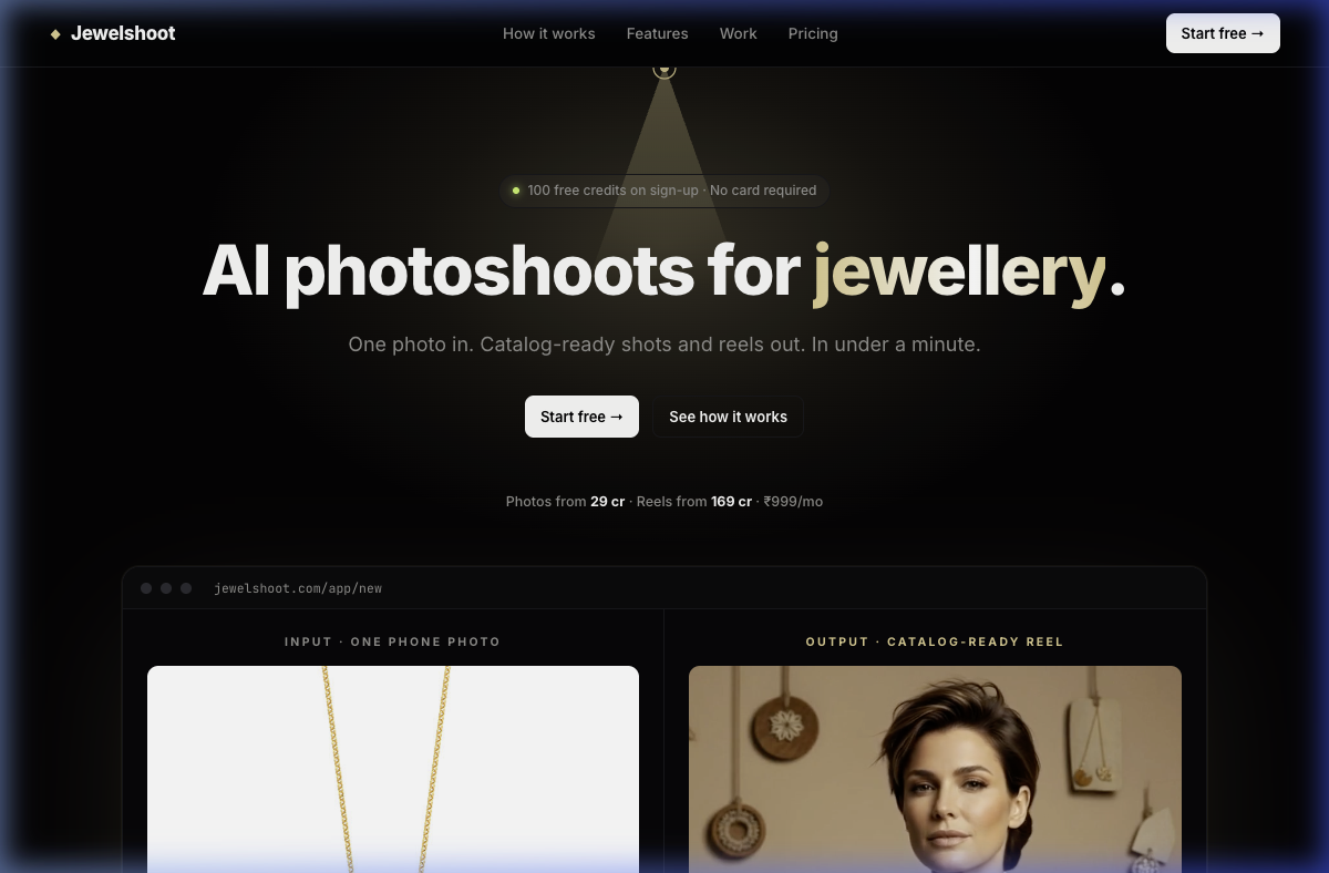 Jewelshoot - AI jewellery photography platform